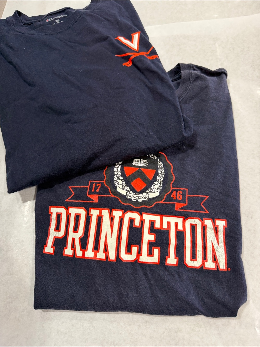 Princeton and UVA Navy Graphic Tee - Classic University Logo